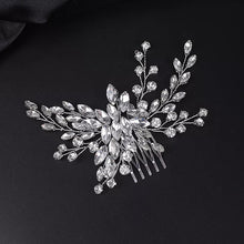 Load image into Gallery viewer, Crystal Embellished Flower Hair Comb
