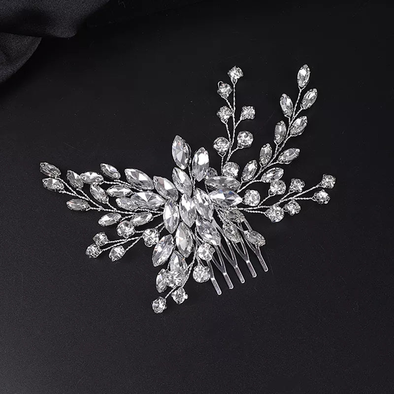 Crystal Embellished Flower Hair Comb