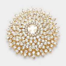 Load image into Gallery viewer, Crystal Sunburst Pin Brooch
