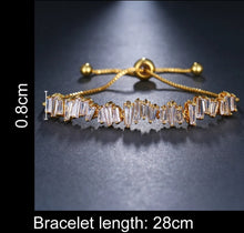 Load image into Gallery viewer, Baguette Crystal Adjustable Bracelet
