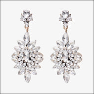 Crystal 3D Floral Drop Earrings