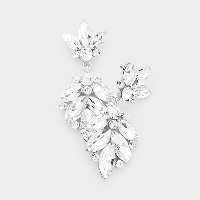 Crystal Marquis Floral Evening Earring