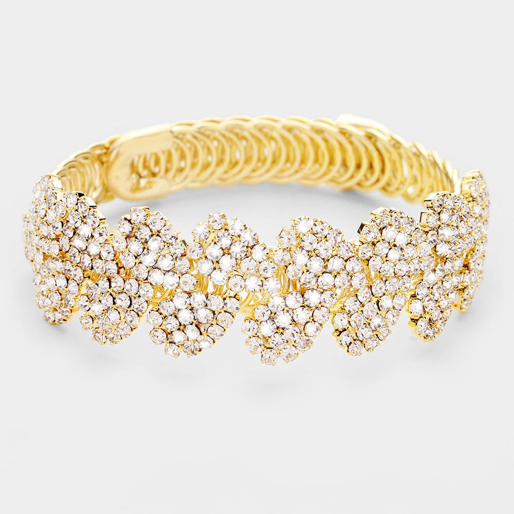 Rhinestone Pave Teardrop Adjustable Bracelet