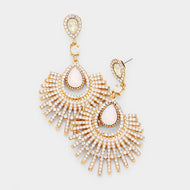 Teardrop Fan Crystal Rhinestone Earring