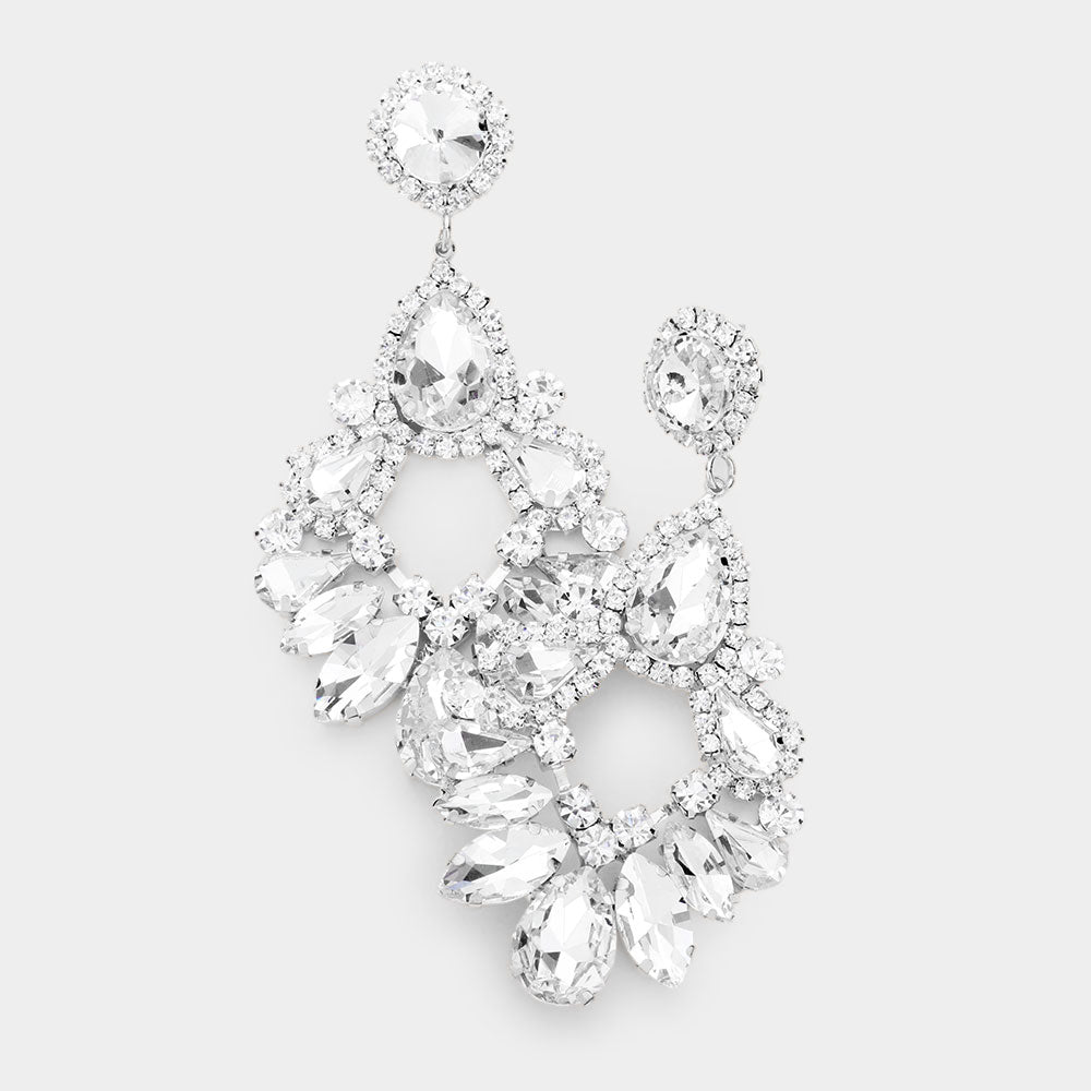 Crystal Oval Teardrop Earring