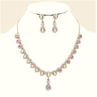 Pear Shaped Rhinestone Necklace Set