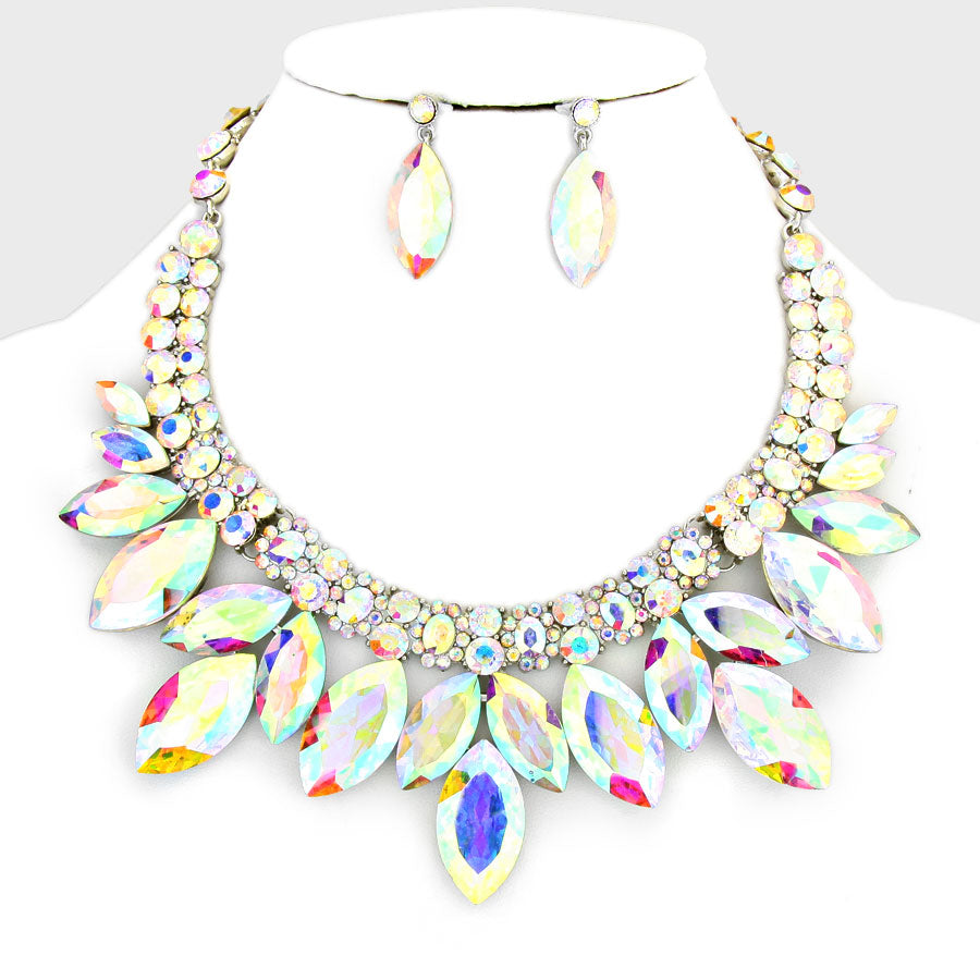 Marquis Rhinestone Collar Necklace