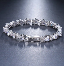 Load image into Gallery viewer, Cubic Zirconia Heart Shaped Tennis Bracelet
