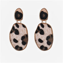 Load image into Gallery viewer, Faux Fur Leopard Print Dangle Earrings
