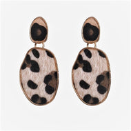 Faux Fur Leopard Print Dangle Earrings