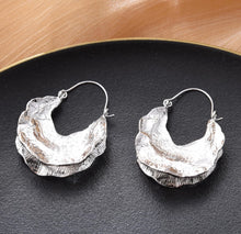 Load image into Gallery viewer, Gold/Silver Leaf Hoops RESTOCKED!!!
