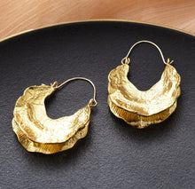 Load image into Gallery viewer, Gold/Silver Leaf Hoops RESTOCKED!!!
