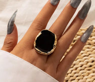Tocona Bohemian Black Stone Ring