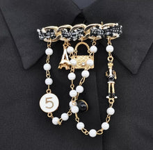 Load image into Gallery viewer, Luxury Inspired Charm Pin Brooch
