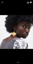 Load image into Gallery viewer, Petals &amp; Leaves Gold Plated Drop Earrings
