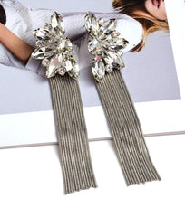 Load image into Gallery viewer, Crystal Tassel Dangle Earrings - NEW!!
