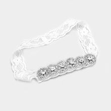 Load image into Gallery viewer, Rhinestone &amp; Lace Bridal Garter
