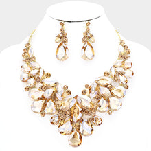 Load image into Gallery viewer, Crystal Teardrop Statement Necklace Set
